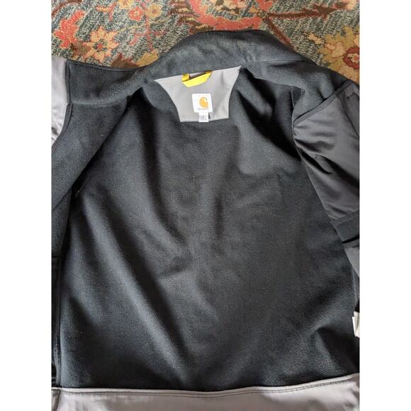 Carhartt Rain Defender Waterproof Zip Grey Jacket Sz L Excellent Must Touch It! - Picture 4 of 9